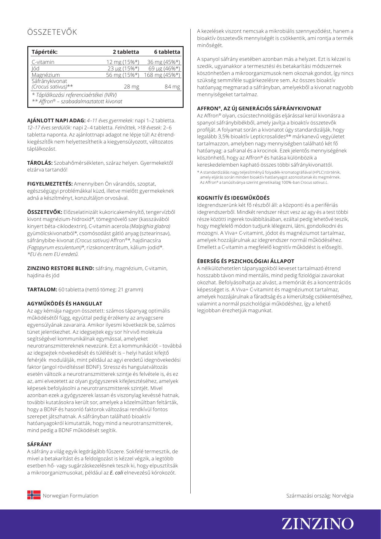 Viva+ termékadatlap 2. oldal